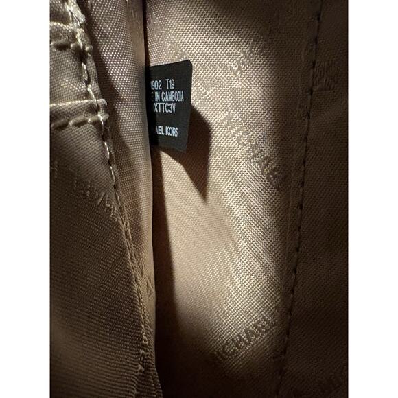 Michael Kors Jet Set Logo Coated Canvas Pouch - Beige - Picture 7 of 9